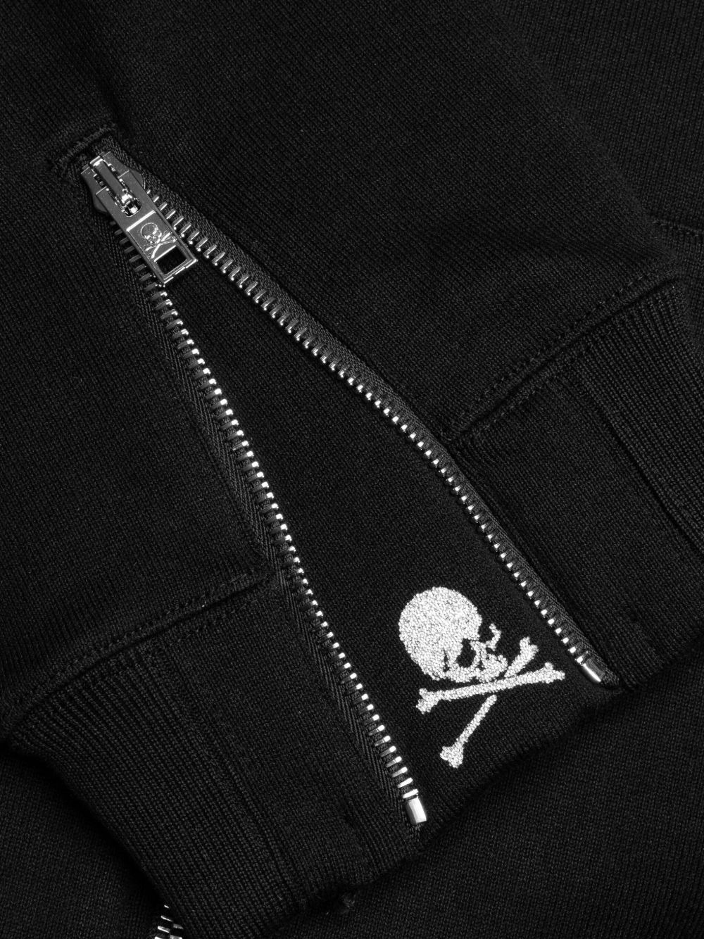 skull-print zip-up hoodie - 3