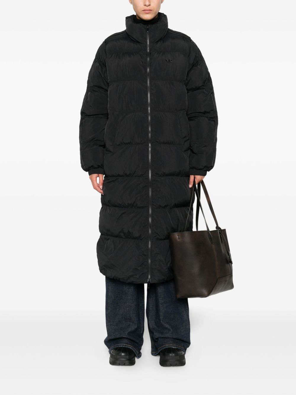 Adicolor quilted-panel long coat - 2