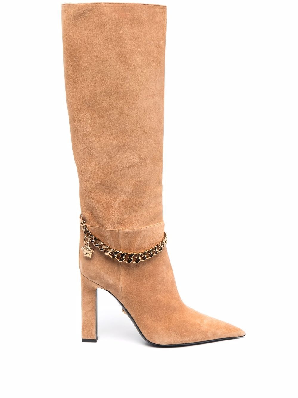 Medusa chain suede boots - 1