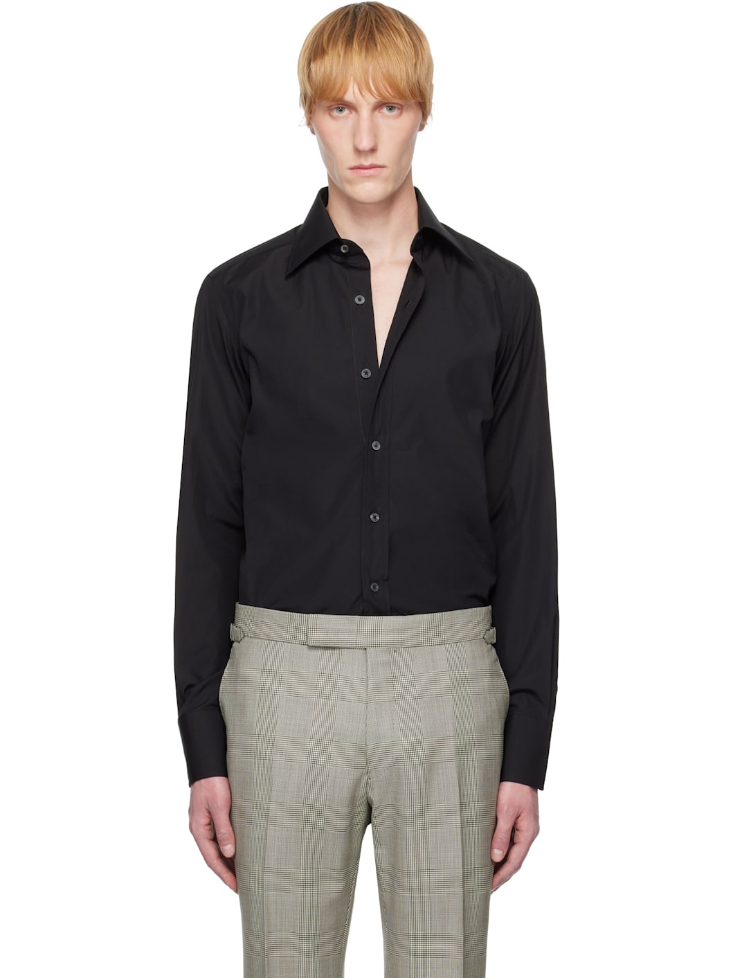 Black Poplin Slim Fit Shirt - 1