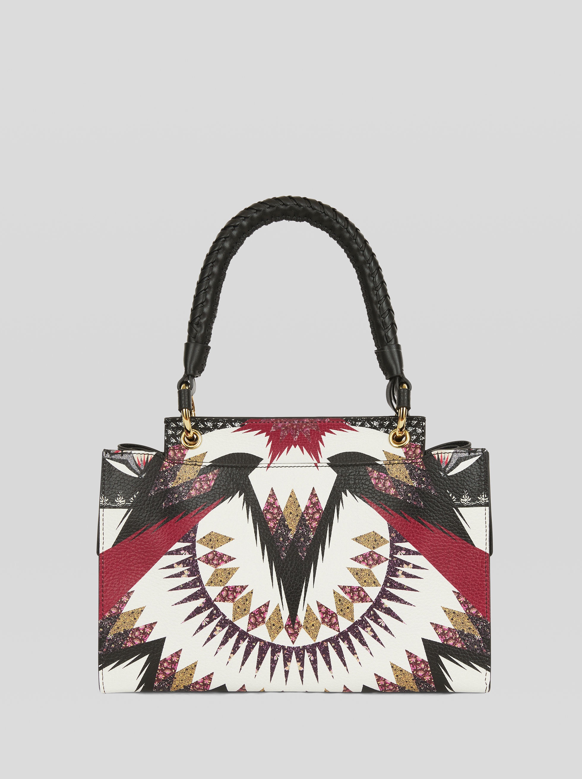 MEDIUM LEATHER BAG WITH GEOMETRIC PRINT - 3