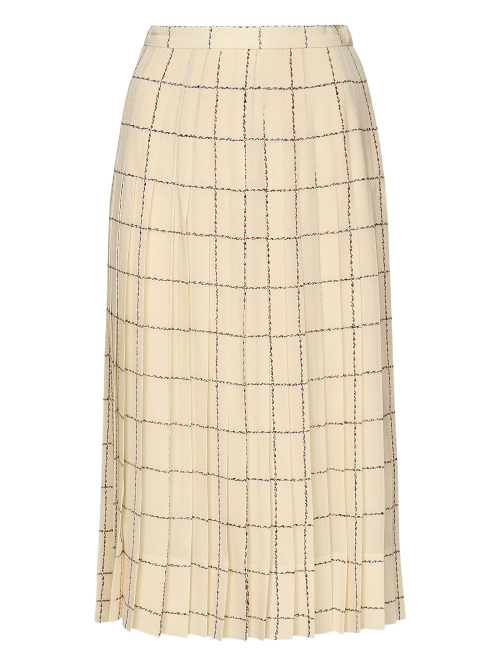 Clea pleated silk midi skirt - 1