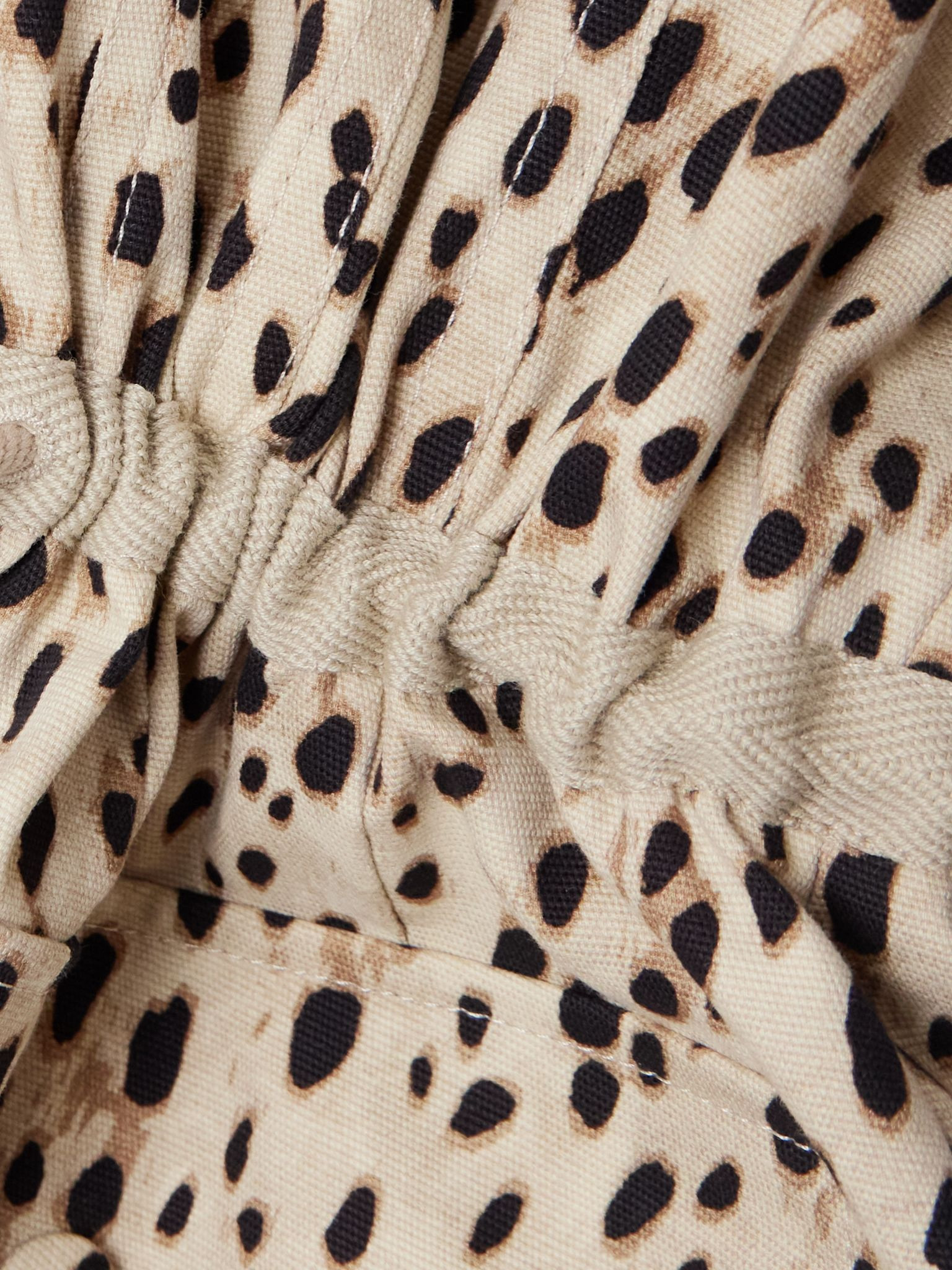 Saulon appliquéd animal-print cotton-blend canvas jacket Beige - 5