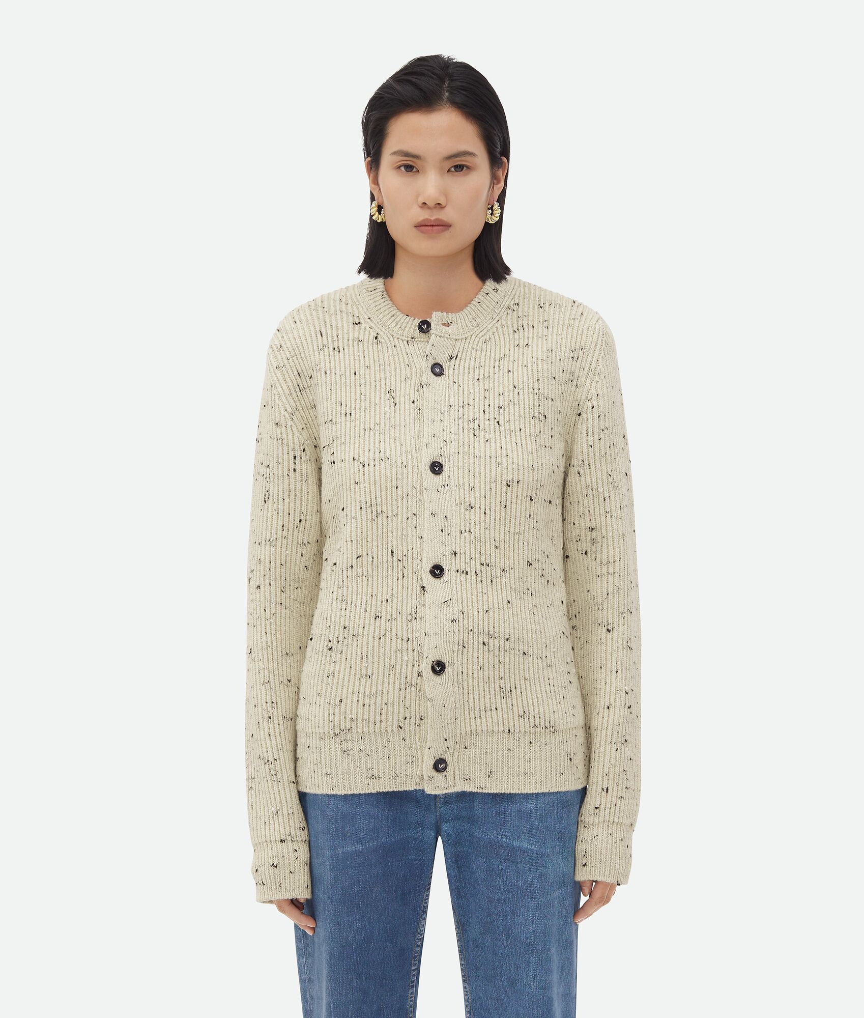 Textured Wool Rib Oversized Cardigan - 4