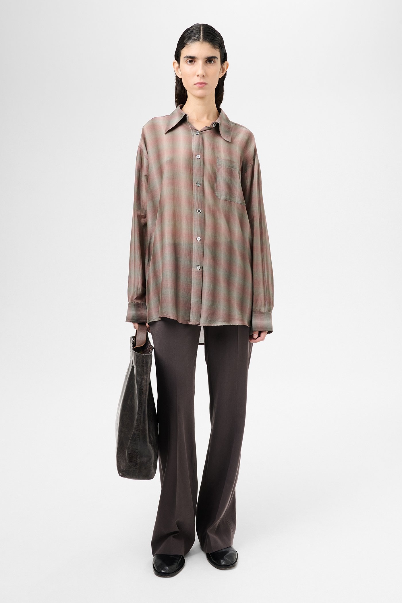 Favourite Shirt Screen Check Sheer Cotton Silk - 2
