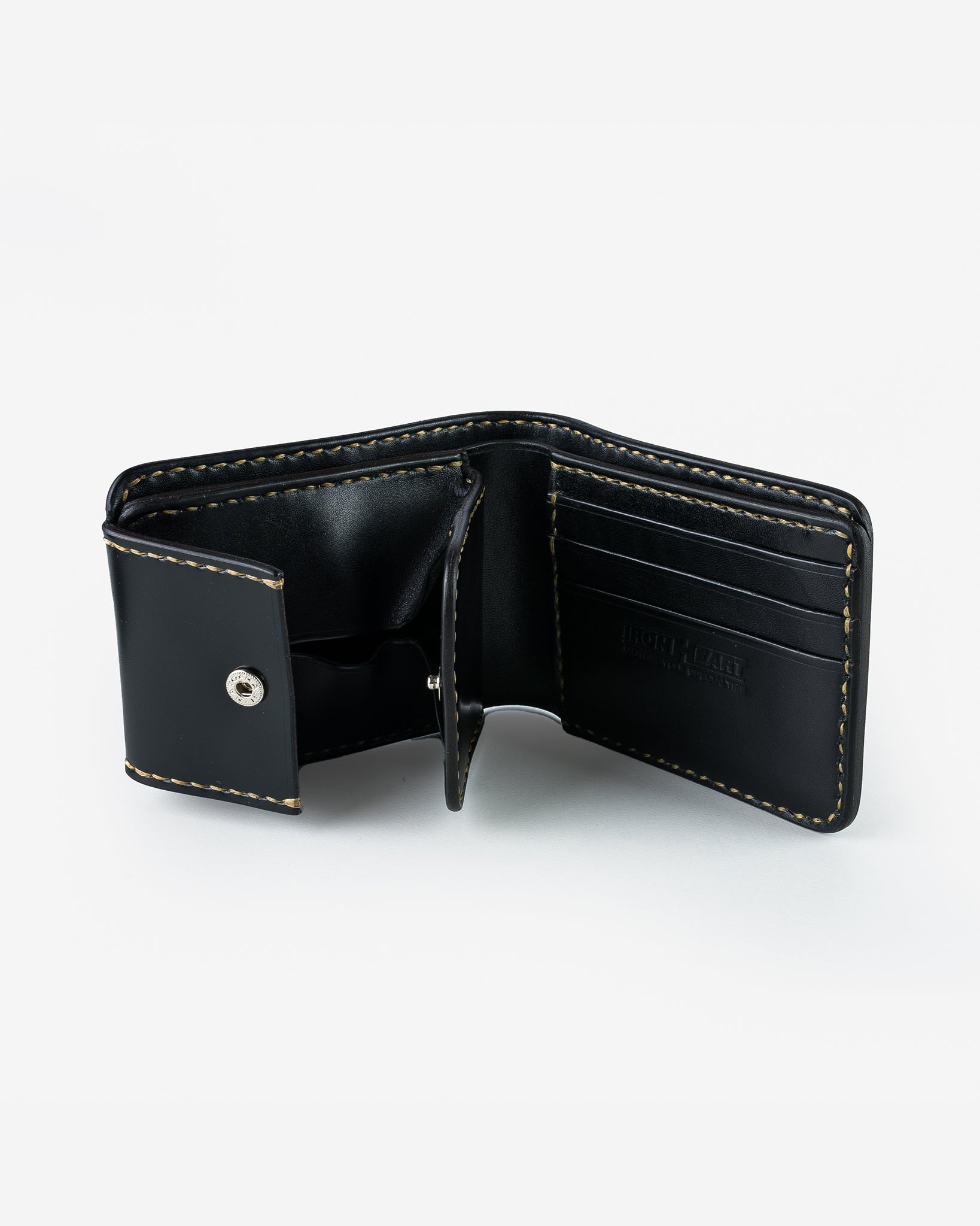 IHG-01-BLK Small Shell Cordovan Wallet - Black - 5