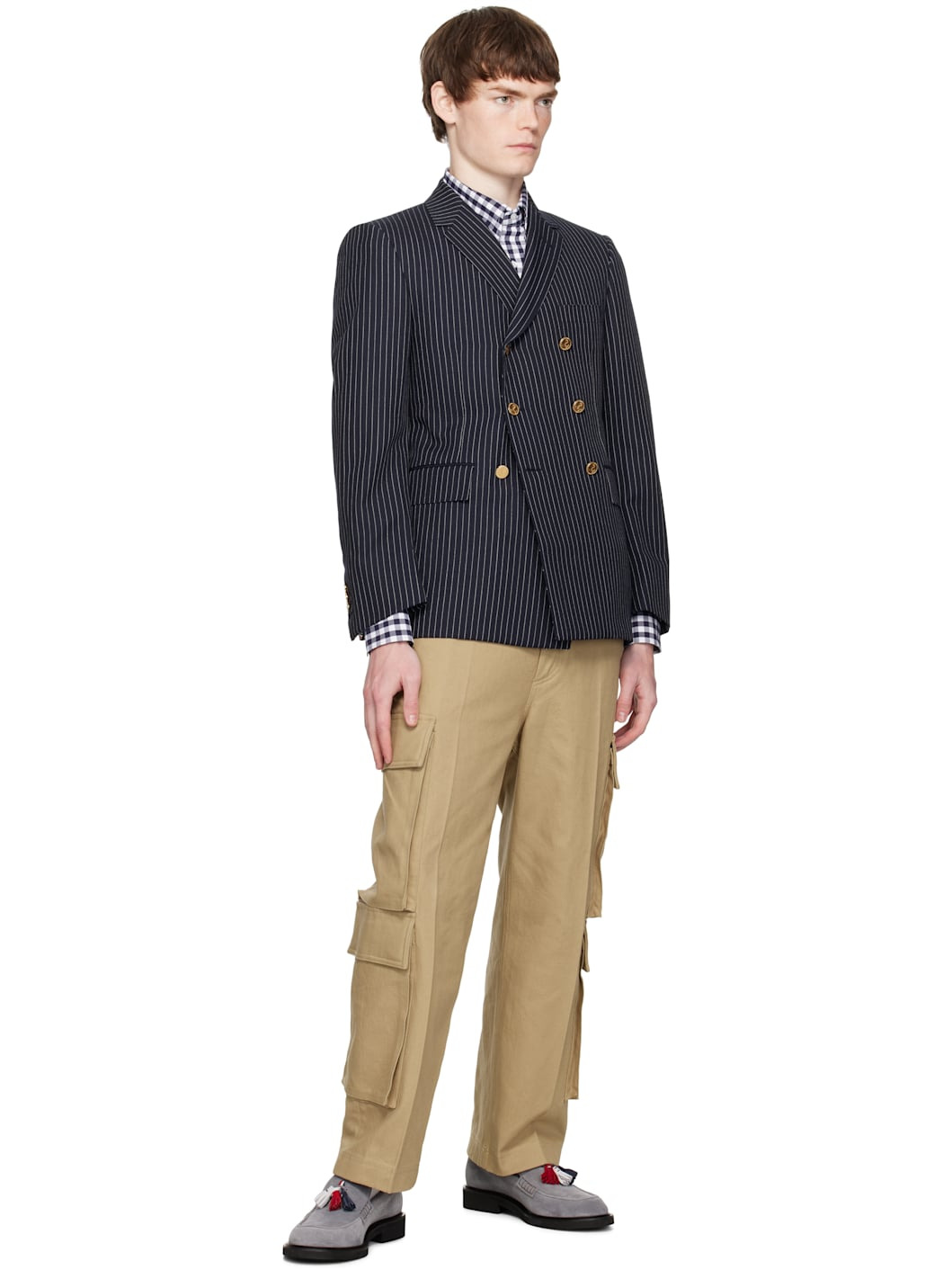 Gray RWB Tassel Loafers - 5