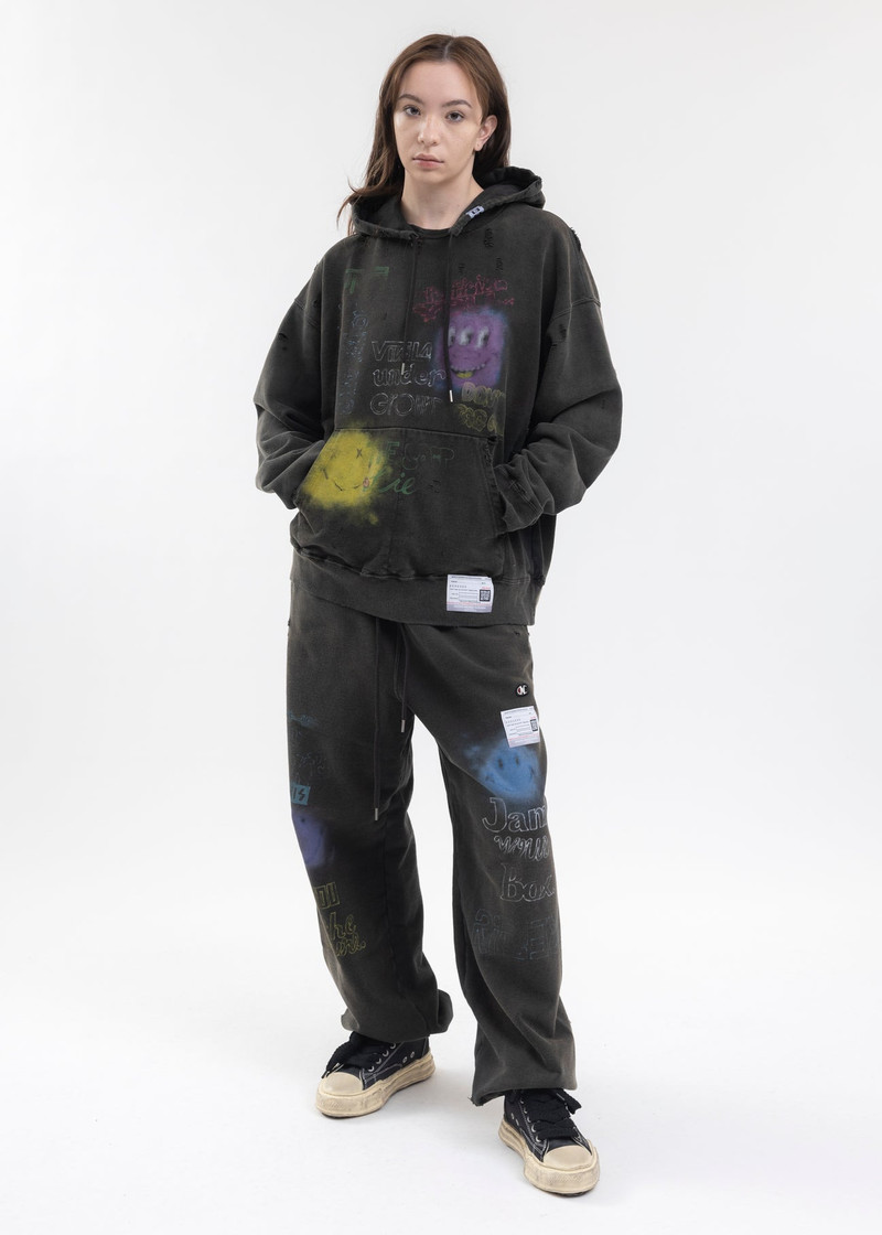 Maison MIHARAYASUHIRO Black Bleached Hoodies outlook