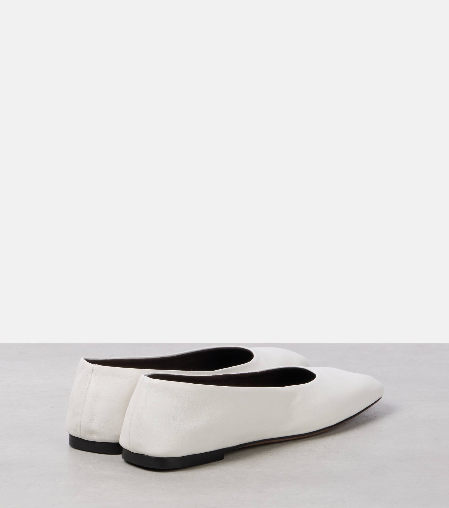 Square leather ballet flats - 2
