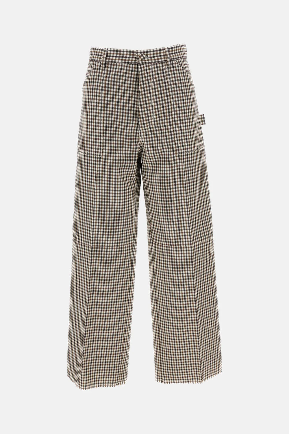 CHECK WOOL UTILITY PANTS - 1