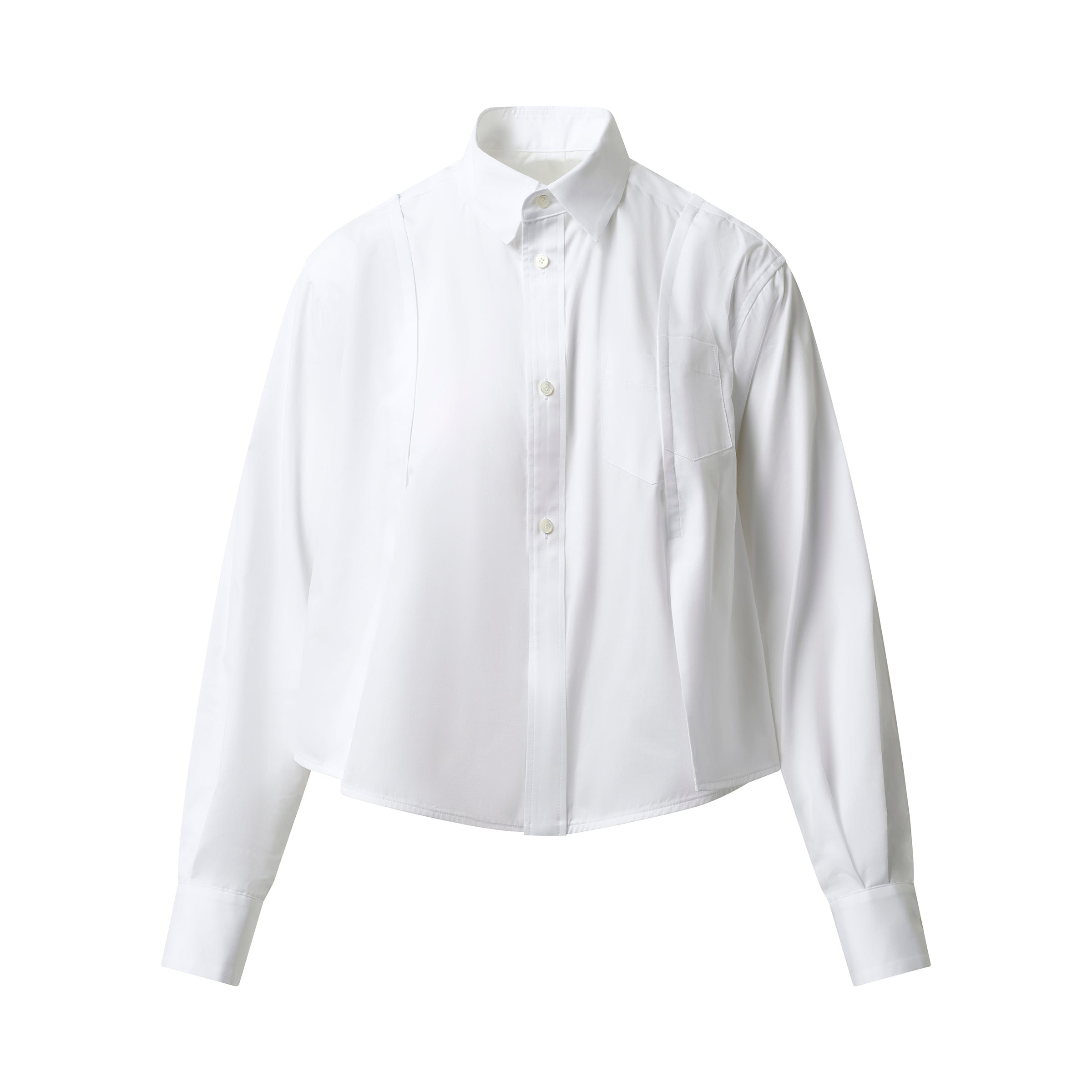 Reconstructed Cotton Poplin Shirt in Off White - 2