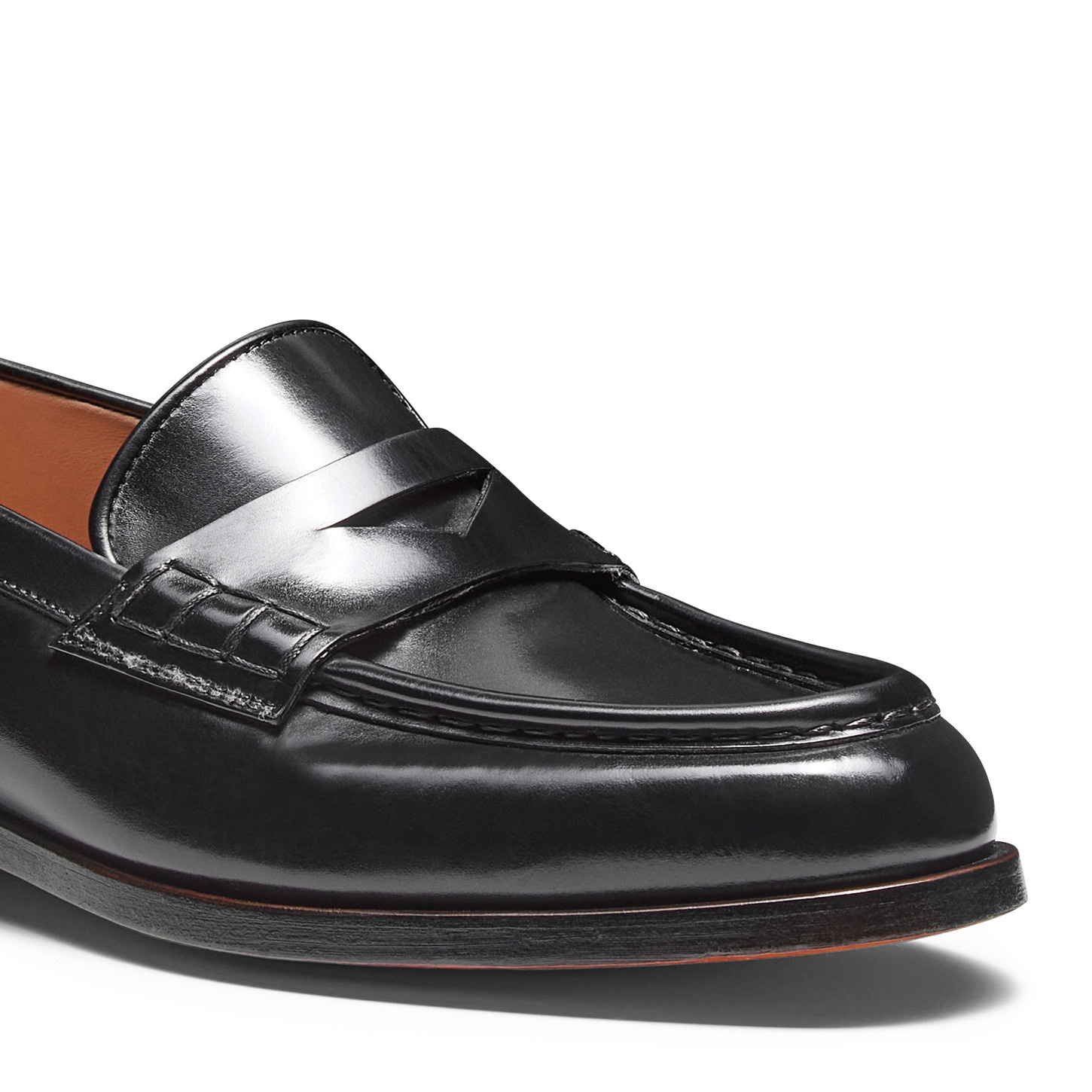 Women’s black leather penny loafer - 6