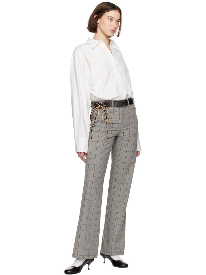 Our Legacy Black & White Moto Cut Trousers outlook