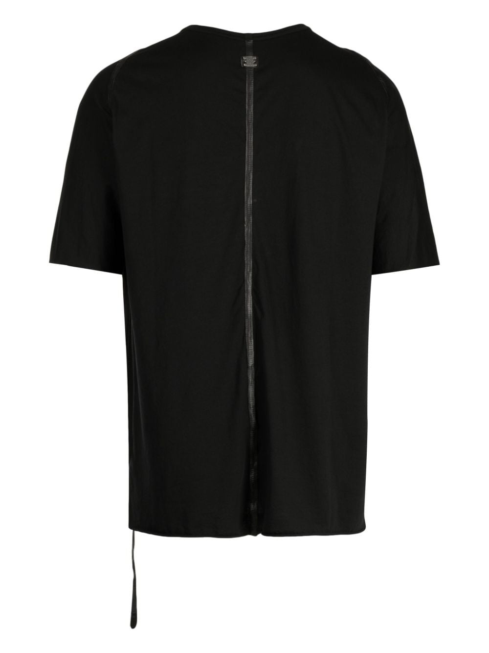 leather-strap organic cotton T-shirt - 2