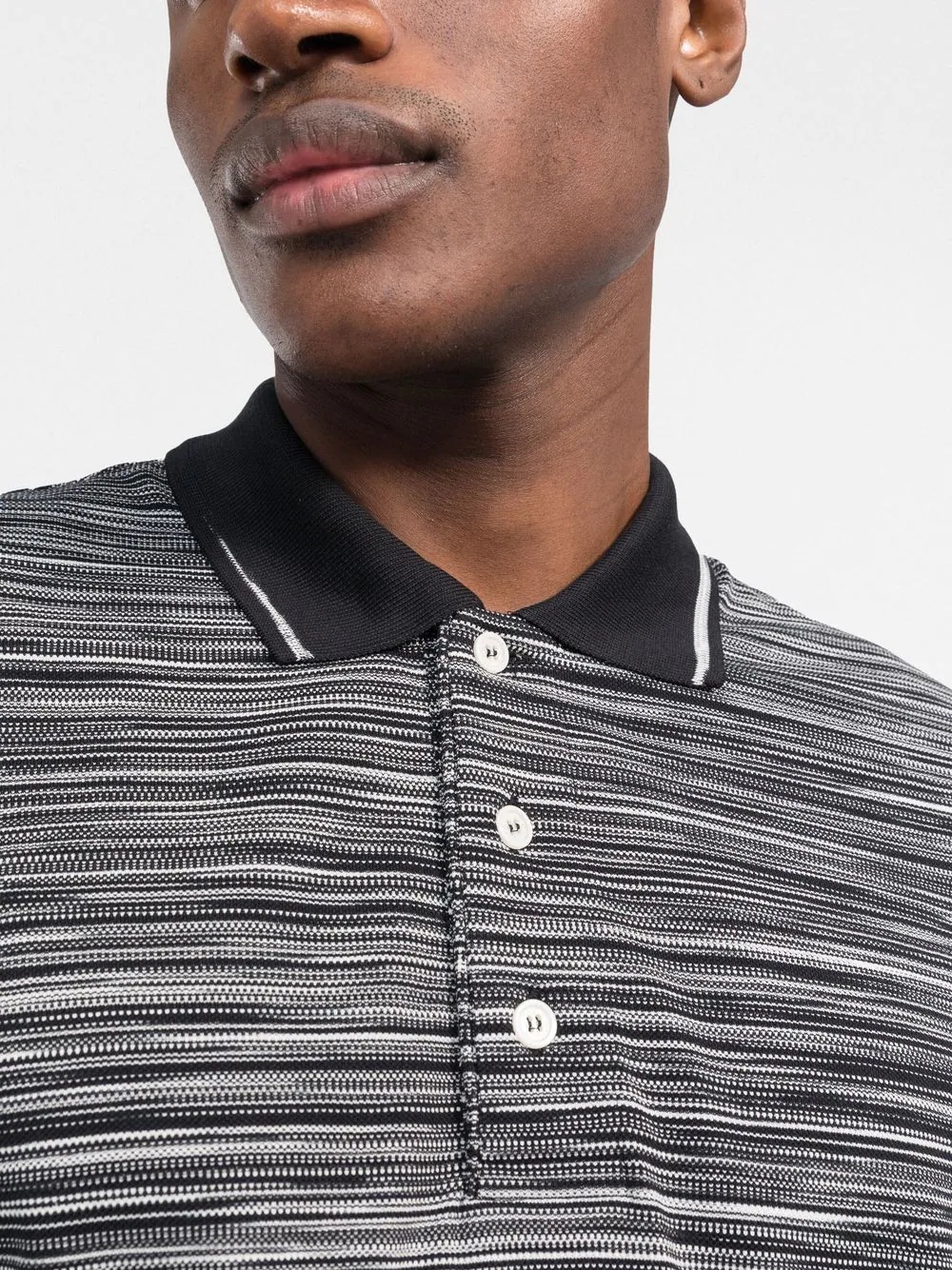 horizontal-stripe knitted polo shirt - 5