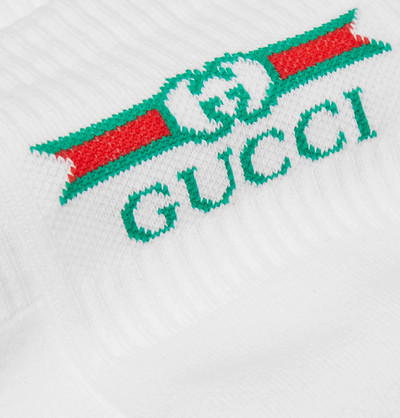 GUCCI Logo-Intarsia Ribbed Stretch Cotton-Blend Socks outlook