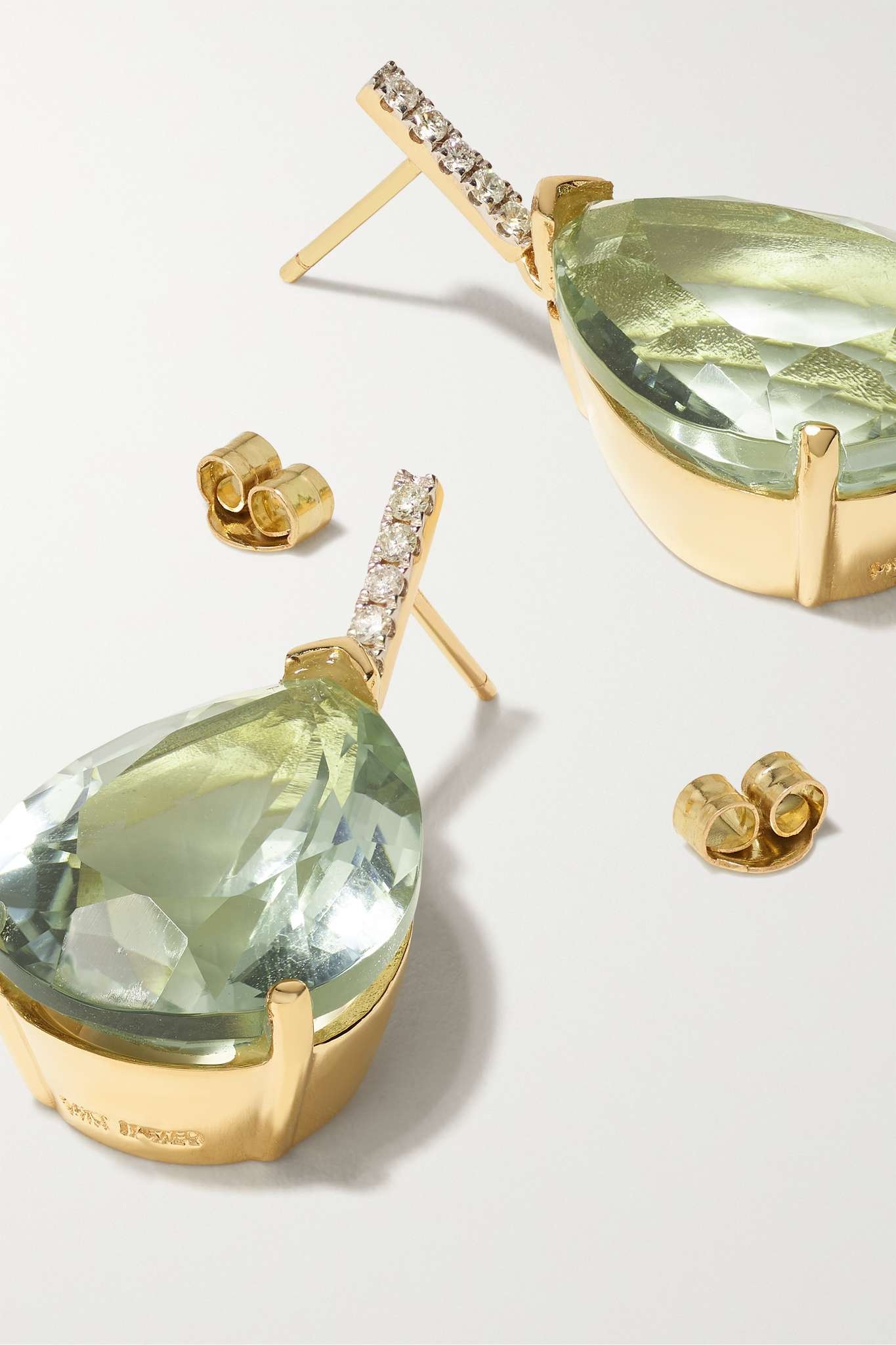 14-karat gold, amethyst and diamond earrings - 4