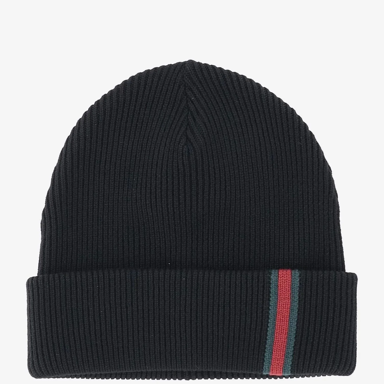 Gucci Wool Beanie With Web Detail Black - 1