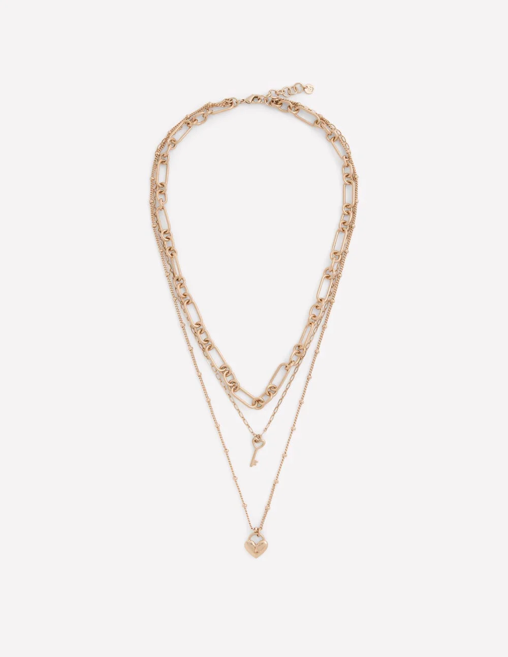 Love Lock Layer Necklace-Gold - 1