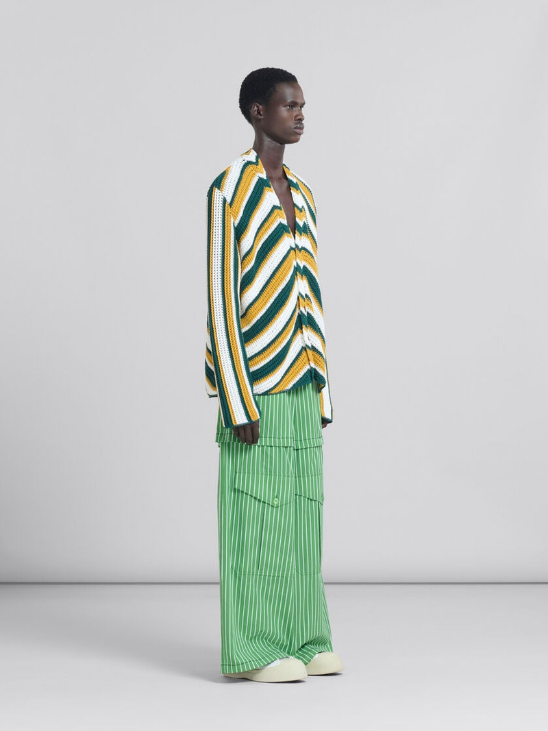 TEAL AND YELLOW CROCHET CARDIGAN WITH CHEVRON PATTERN 5