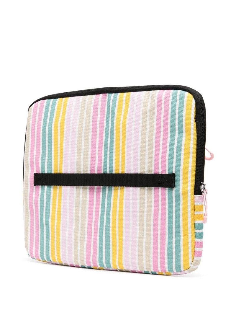 GANNI striped zip-around laptop bag outlook