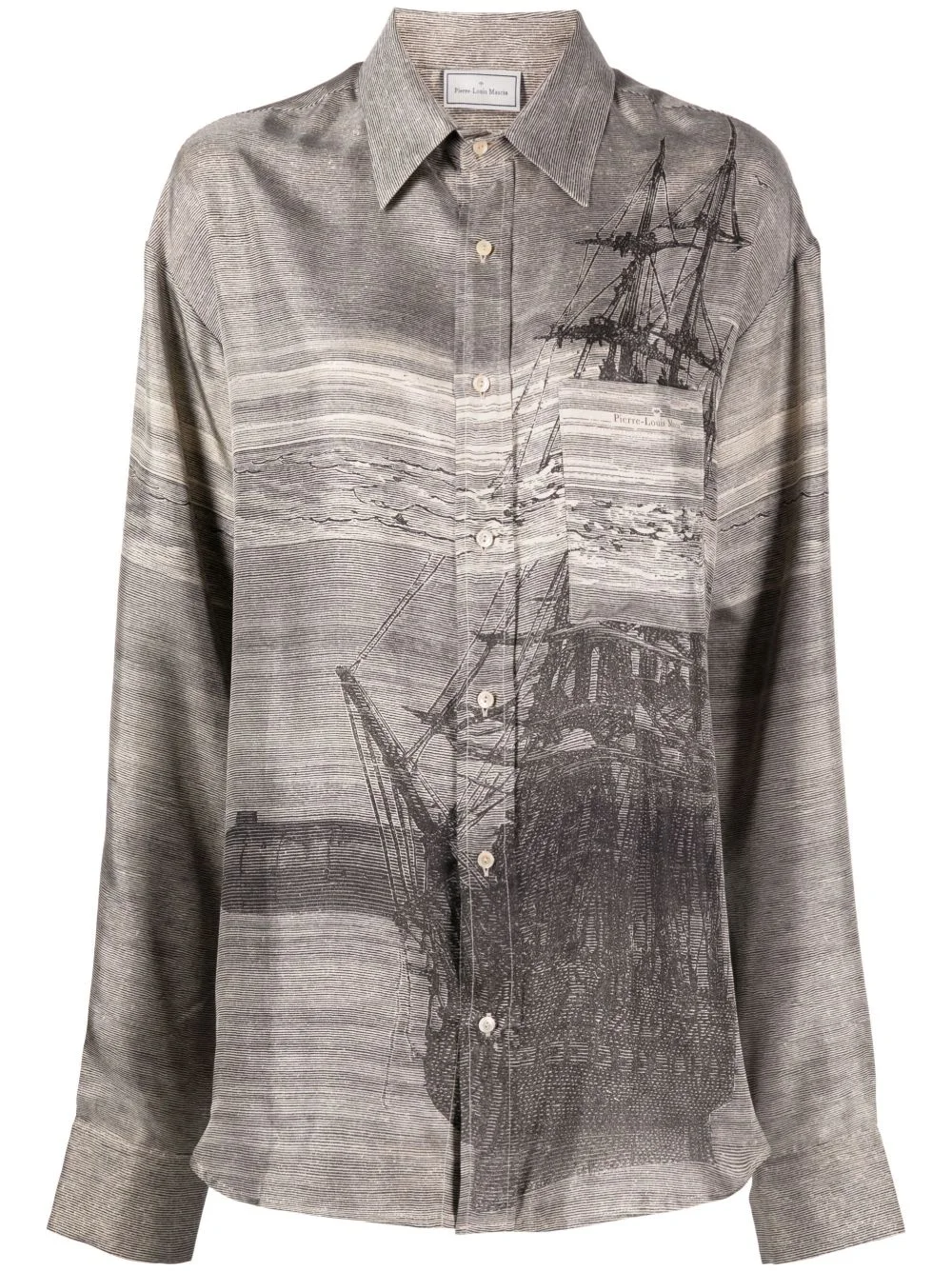 graphic-print long-sleeve shirt - 1
