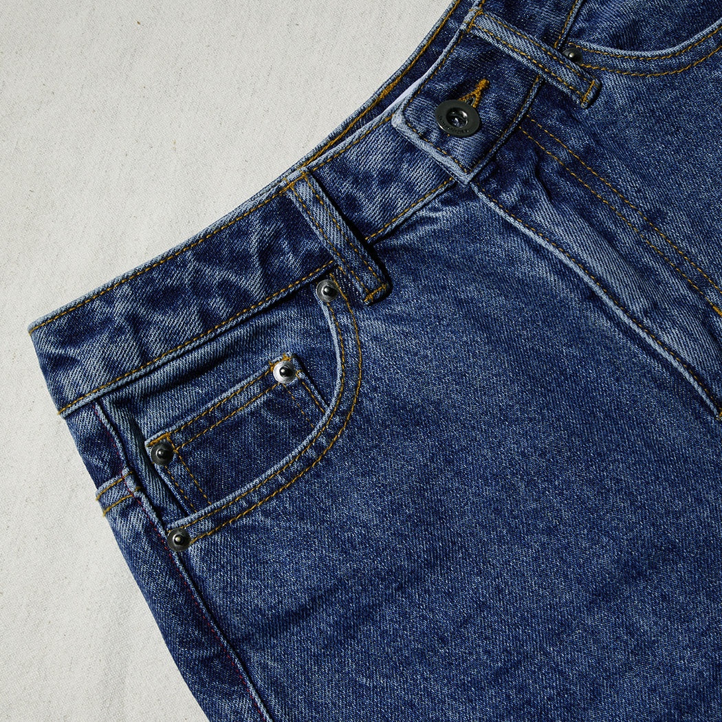 Blue Denim Cropped High Rise Trouser - 4