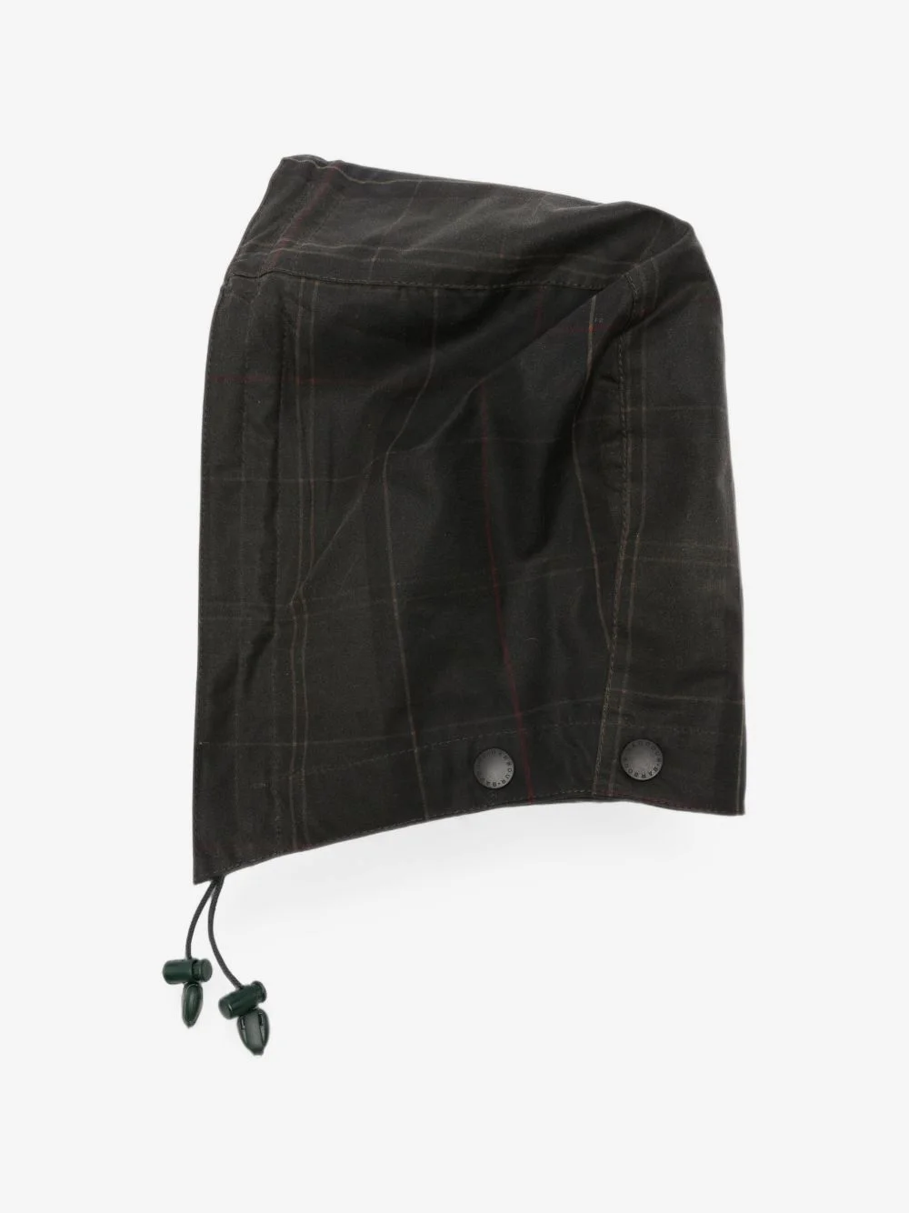 tartan-print drawstring hood - 1