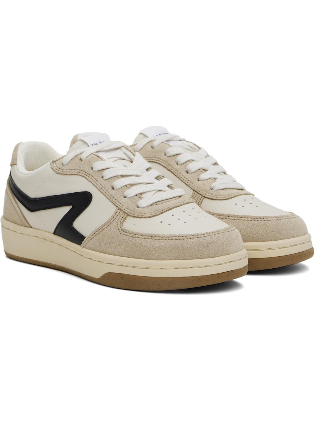 Beige Retro Court Leather Sneakers - 4
