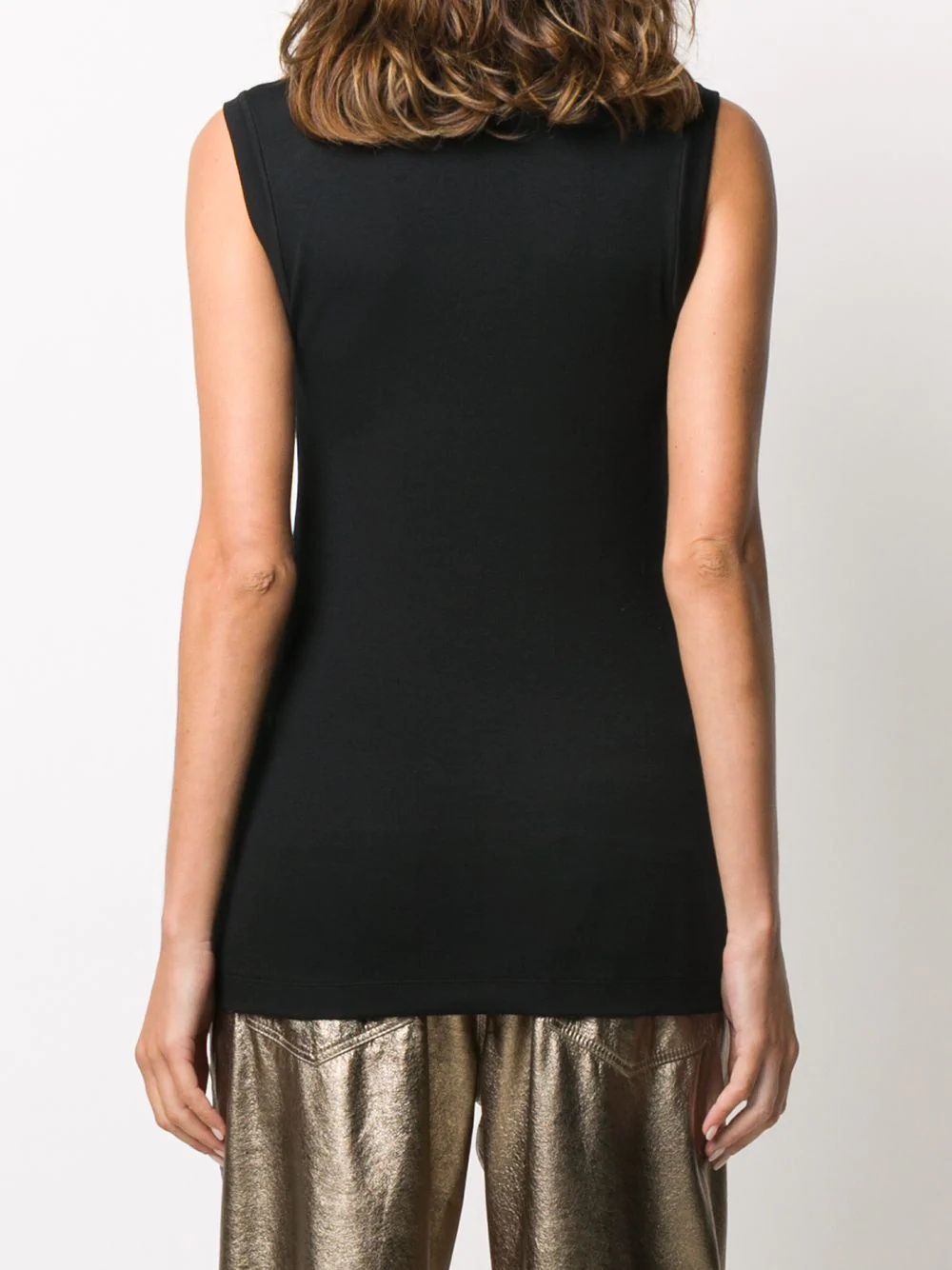 sleeveless fitted top - 4