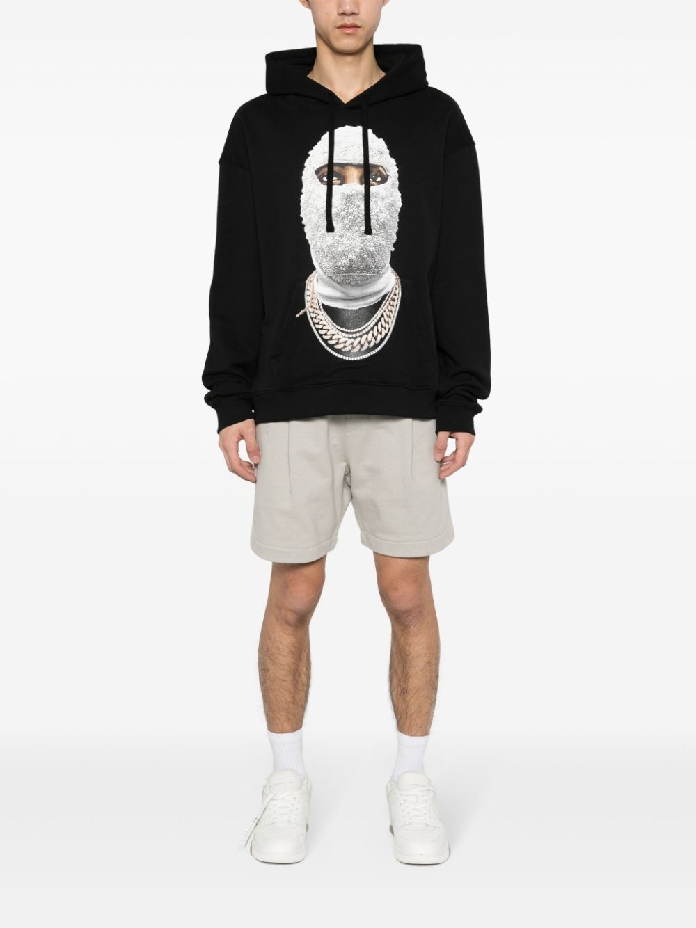face-print cotton hoodie - 2