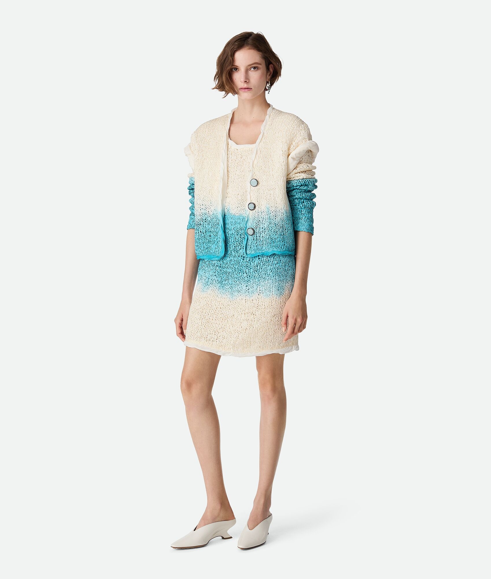 Wool And Silk Overdyed Cardigan - 1