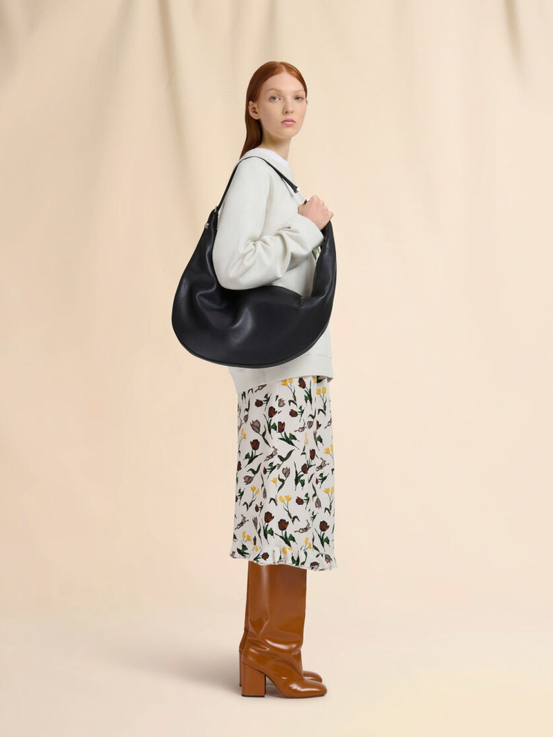Marni BLACK LEATHER DOT MEDIUM HOBO BAG outlook