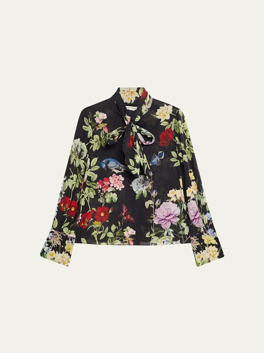 Lloyd Floral Slit-Sleeve Blouse - 1