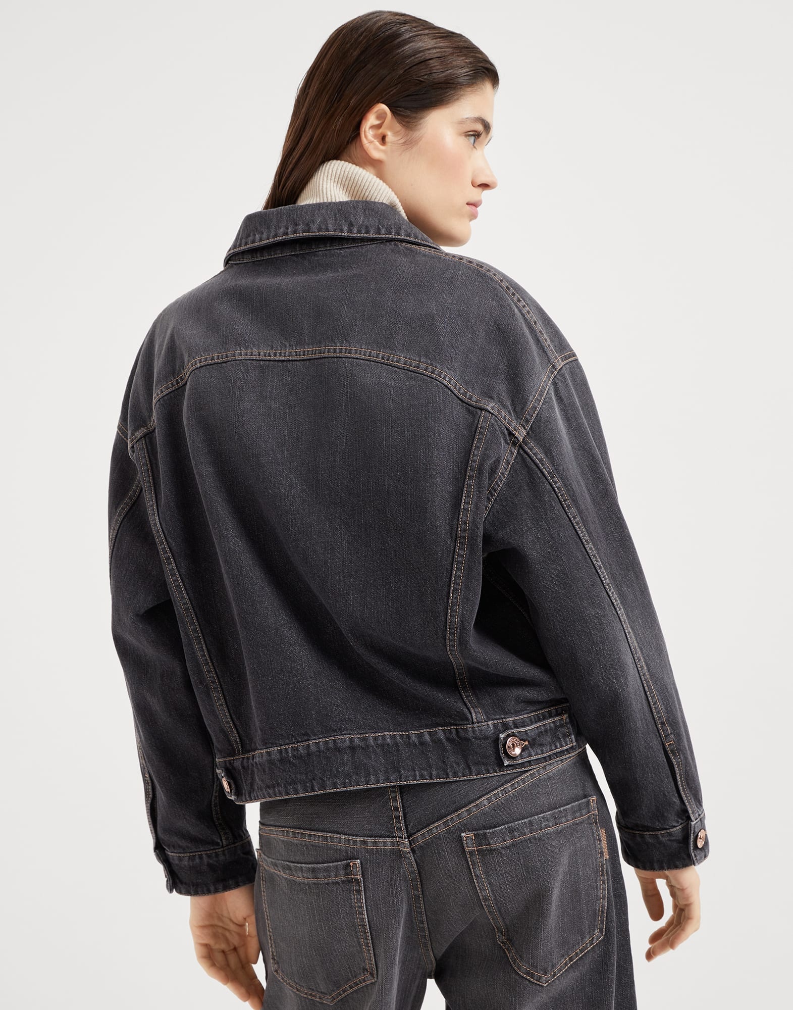 Authentic denim jacket with shiny tab - 2