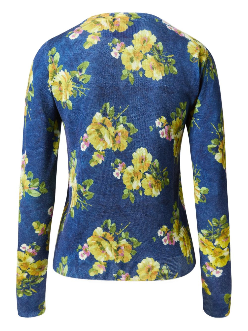 floral-print crew-neck sweater - 5