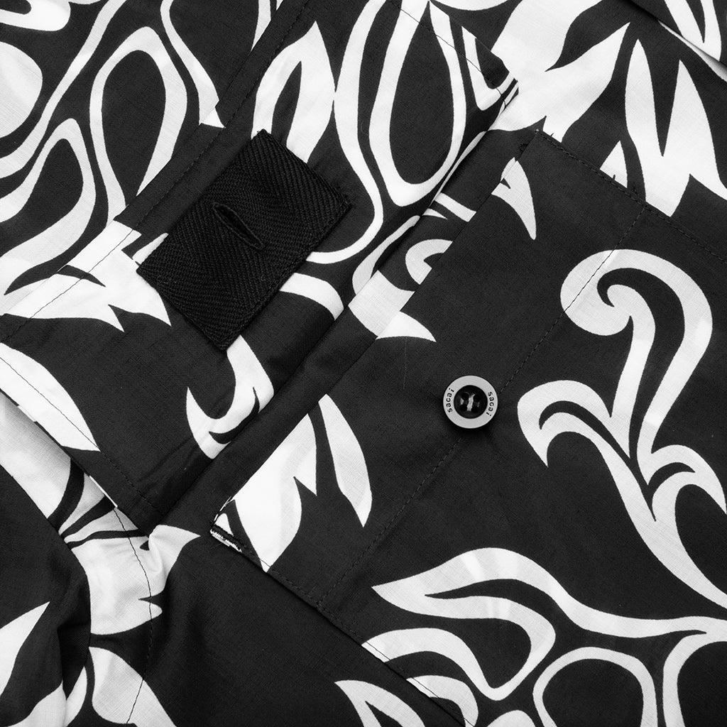 sacai FLORAL PRINT SHIRT - BLACK | feature | REVERSIBLE
