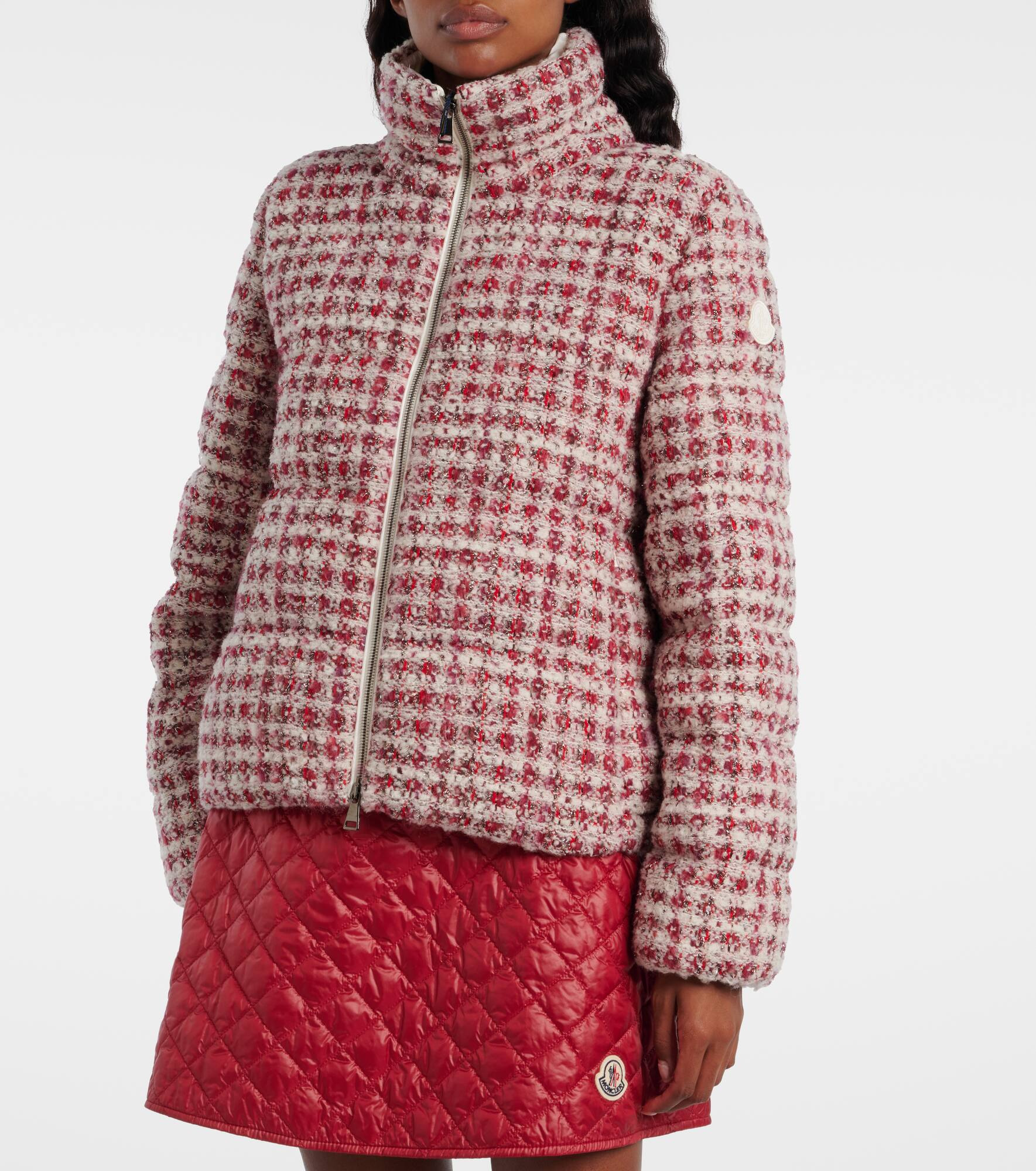 Andronne checked tweed down jacket - 6