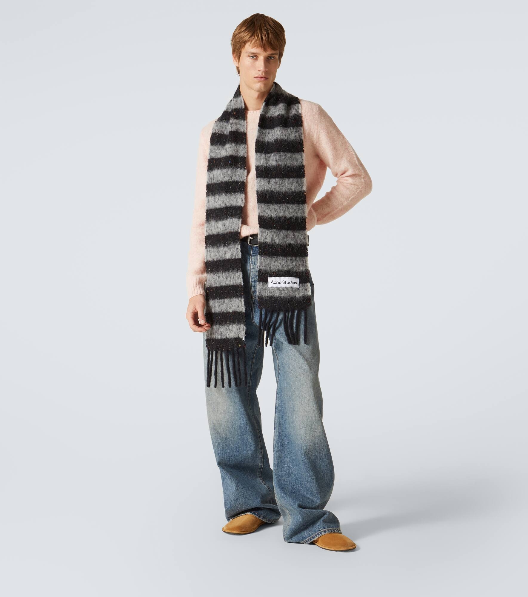 Striped alpaca-blend scarf - 4