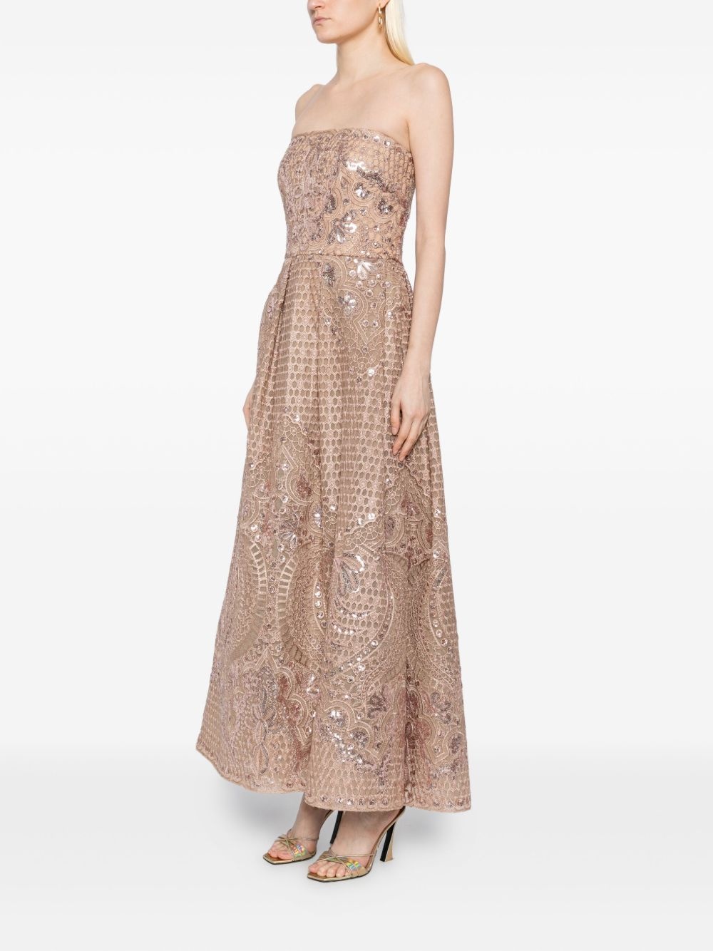 embroidered midi dress - 3