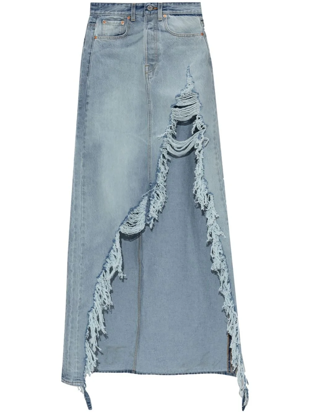 draped denim skirt - 1