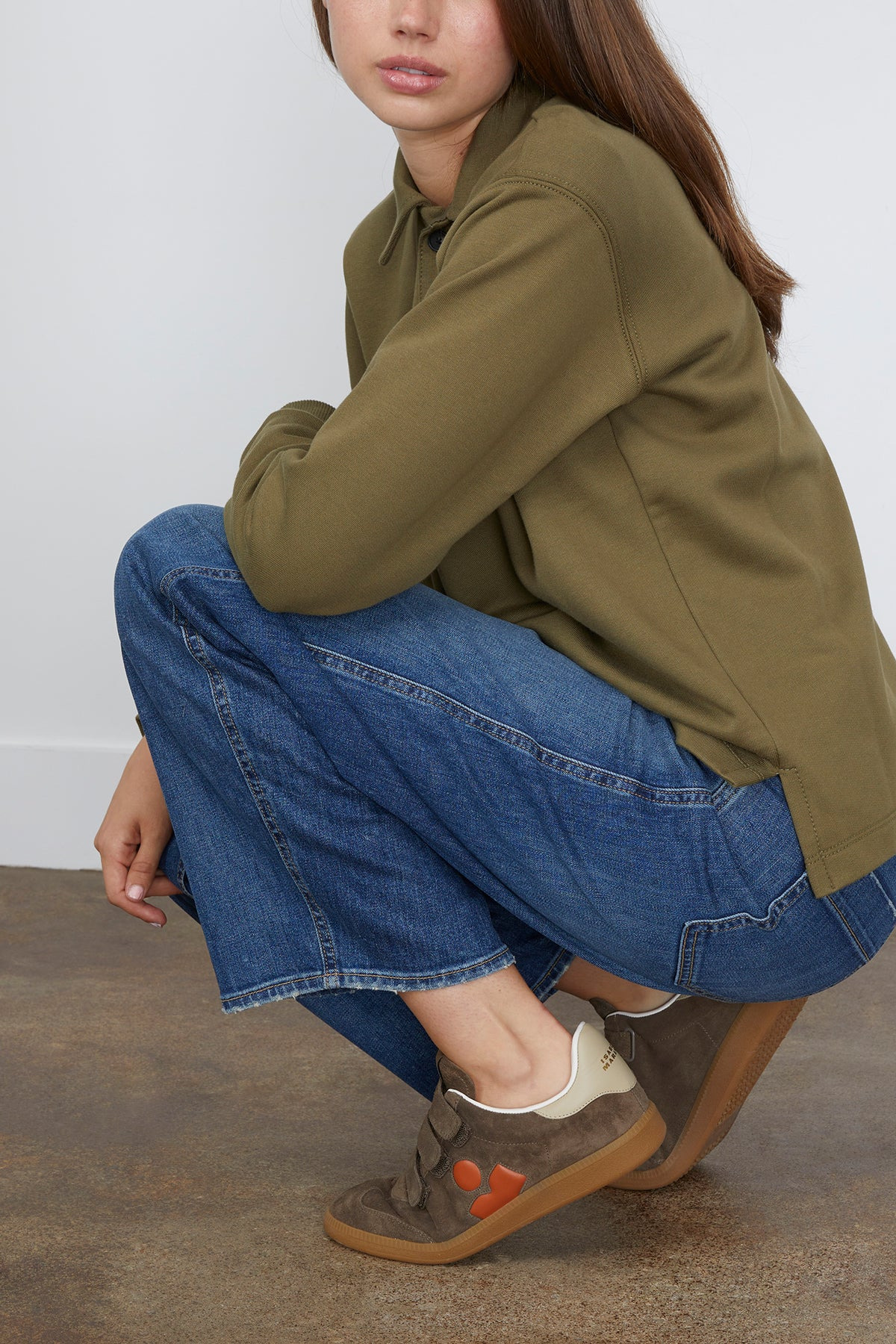 Beth Sneaker in Khaki/Orange - 2