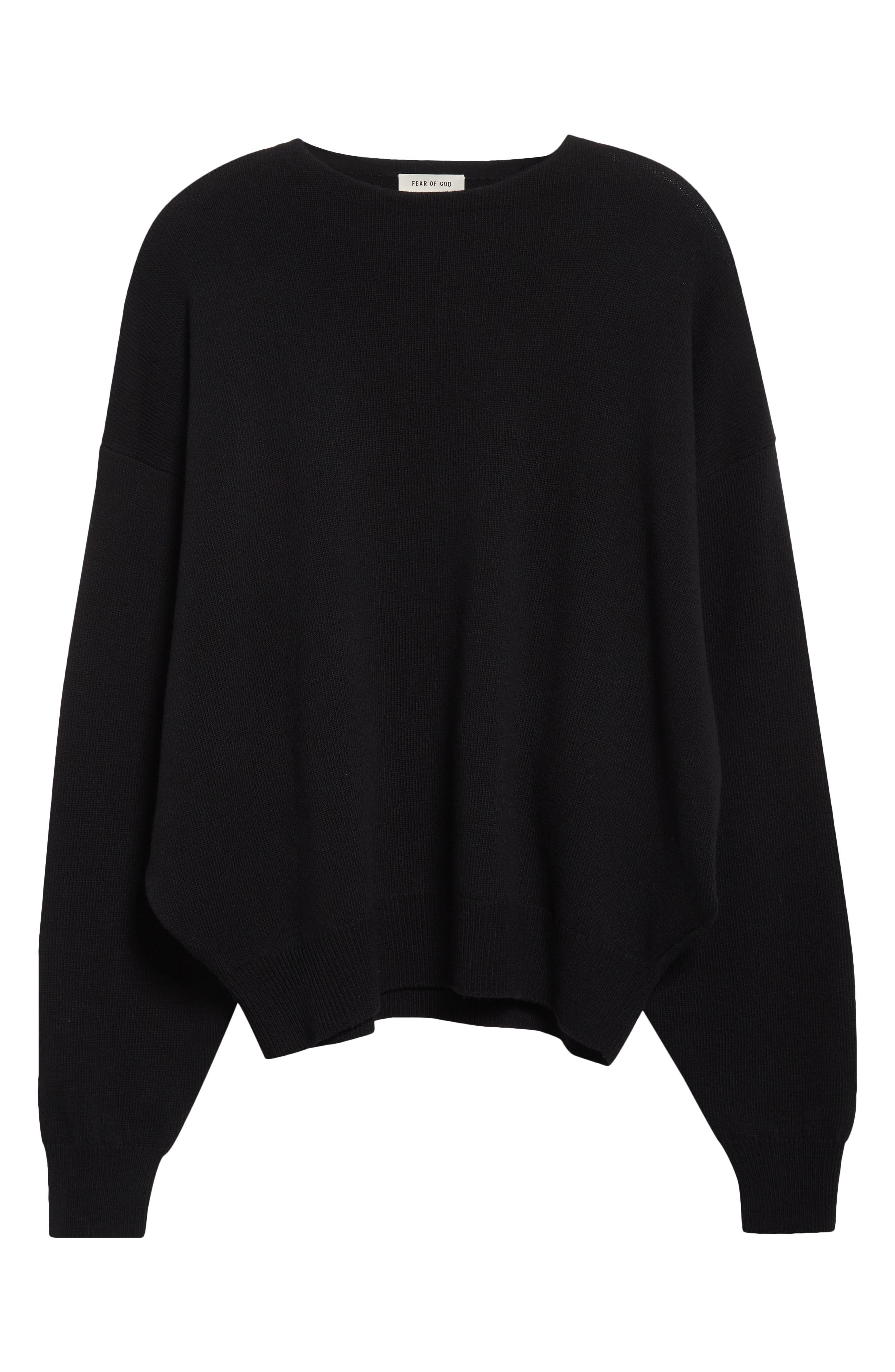 Fear of God Fine Knit Merino Wool Crewneck Sweater in Black at Nordstrom - 6