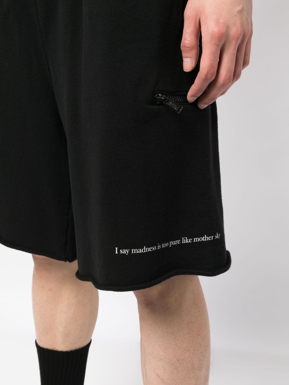 slogan-print cotton track shorts - 5