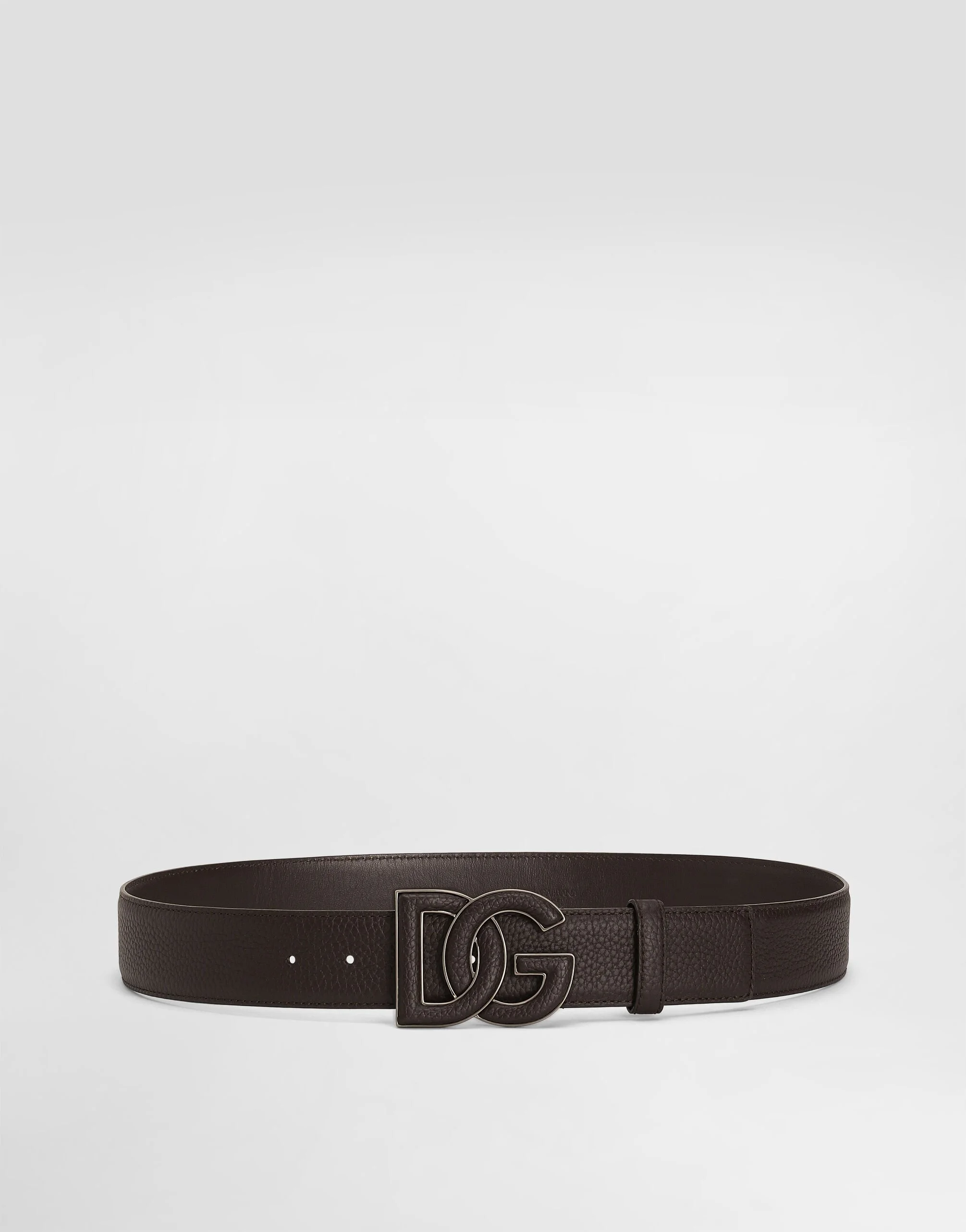 Deerskin-print calfskin belt with logo print - 1