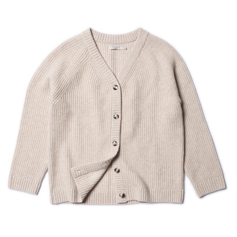 Kristina Rib Knit Cardigan Oat - 7