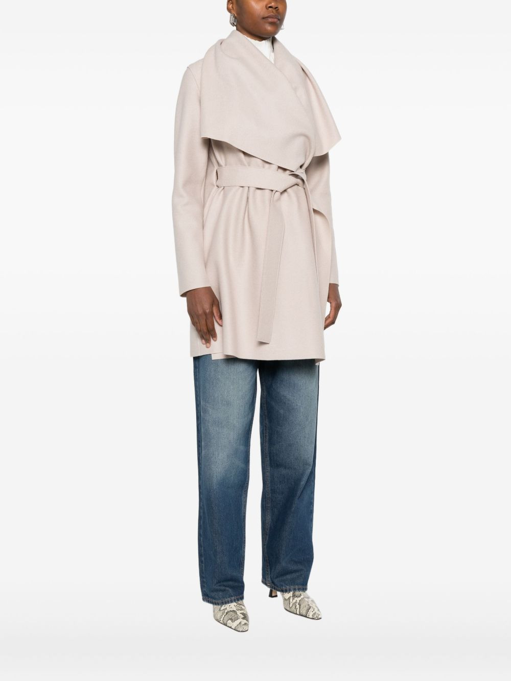 wool belted coat - 3