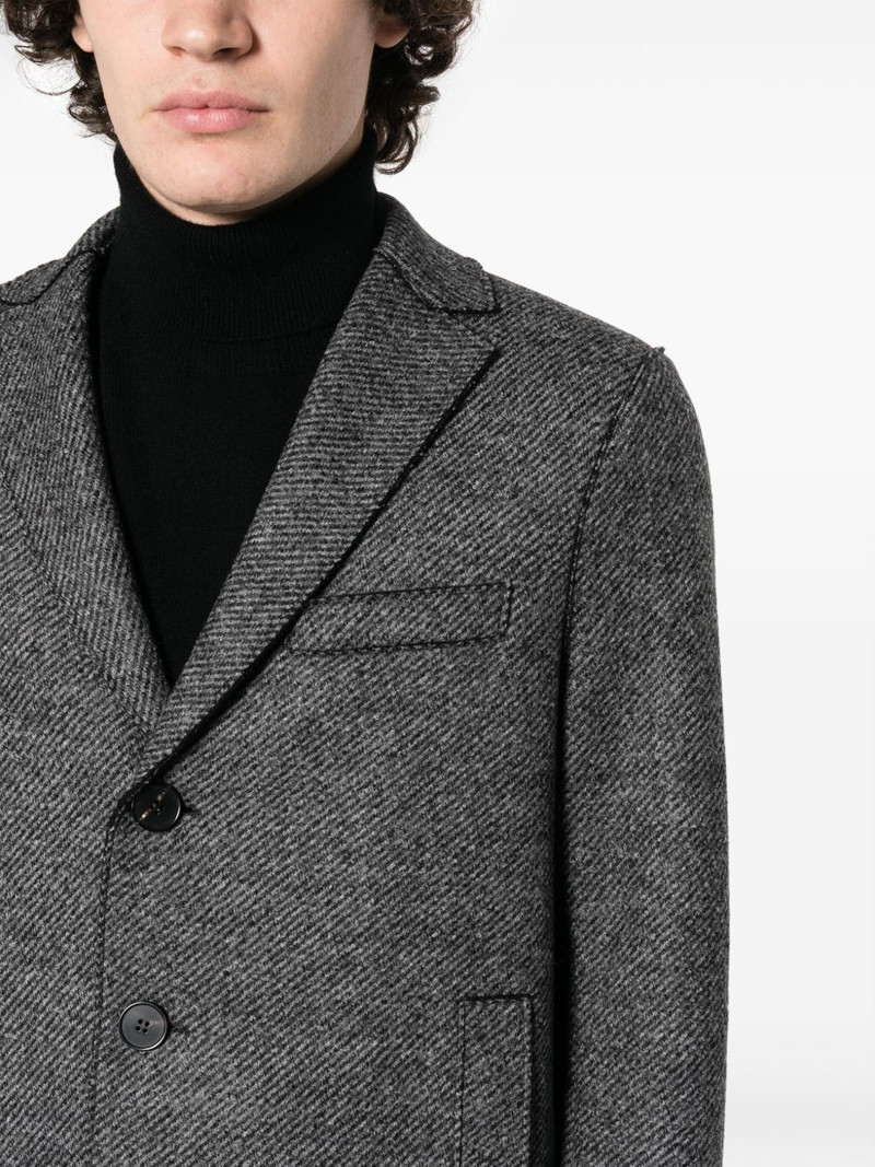 herringbone single-breasted coat 5