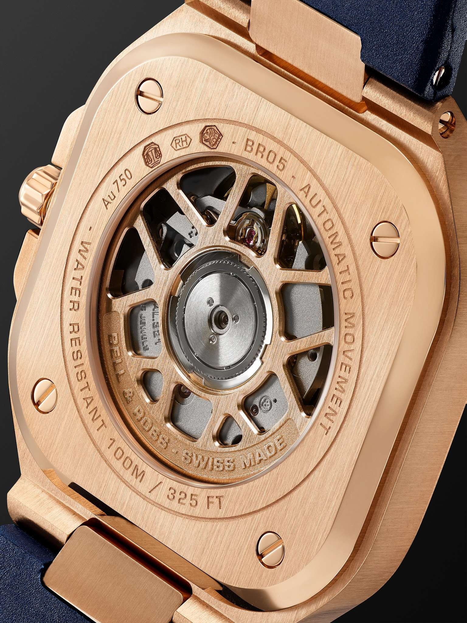 BR 05 Blue Gold Automatic 40mm 18-Karat Rose Gold and Rubber Watch, Ref. No. BR05A-BLU-PG/SRB - 3