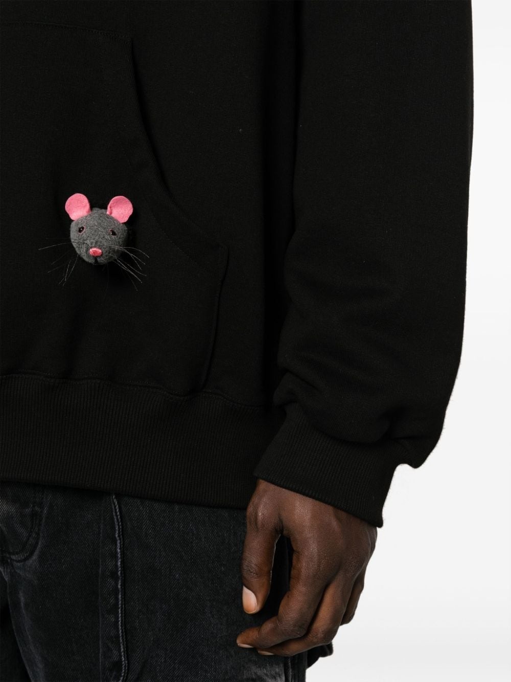 motif-embroidered cotton hoodie - 5
